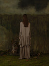 Mutedance 25 Autumn/Winter Flower-dyed Silk Round Neck Layered Long Sleeve Dress MD-MD25FW85-sand (MD25FW84)